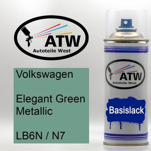 Volkswagen, Elegant Green Metallic, LB6N / N7: 400ml Sprühdose, von ATW Autoteile West.